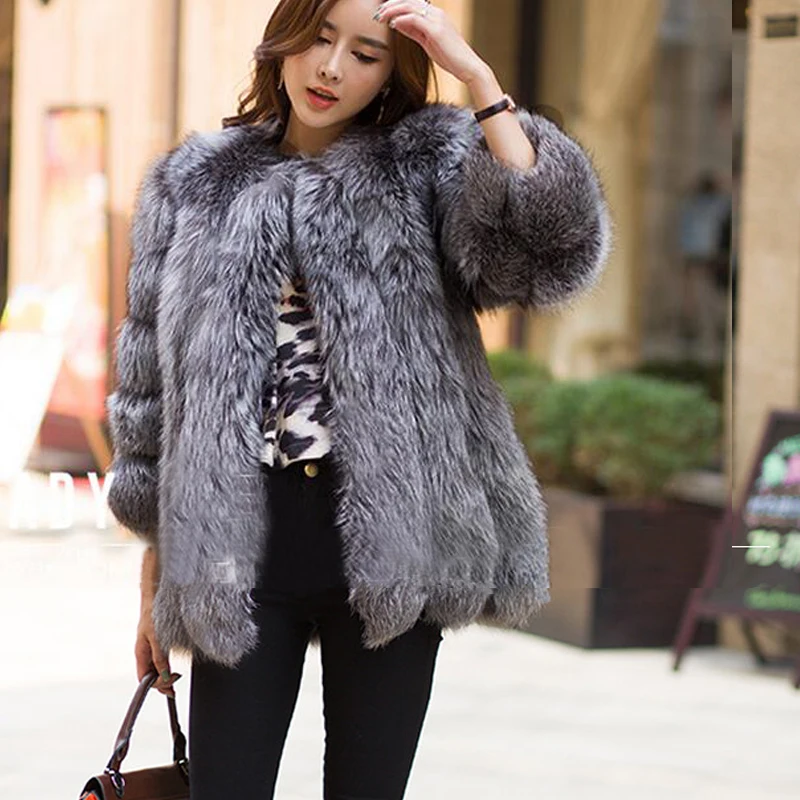 2019 осенне-зимнее меховое пальто пушистое с мехом лисы верхняя одежда женские