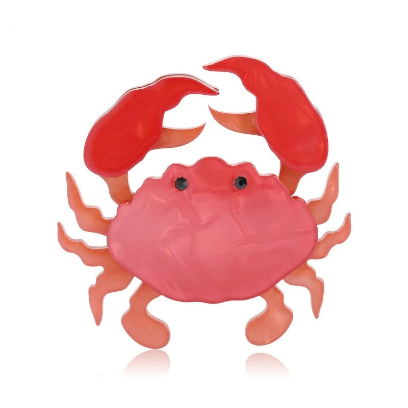 

OI New Arrival Acrylic Crab Brooch For Women Men Holiday Routine Decoration Accessories Corsage Blouse Ornaments Bijoux Pin Gift