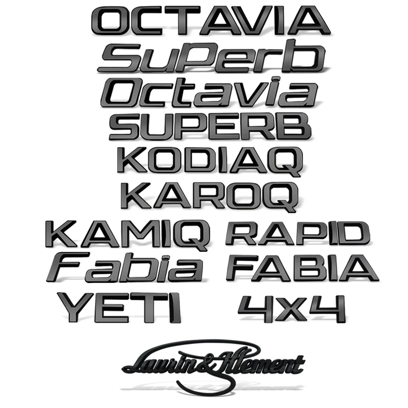 

Car-Styling Metal Emblem Bright Black Badge For Skoda Laurin & Klement 4x4 Yeti Octavia Superb Fabia Kamiq Karoq Kodiaq Rapid