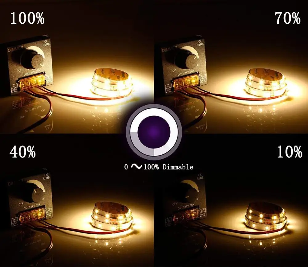 12V/24V DC 30A светодиодный ШИМ контроллер ПЕРЕКЛЮЧАТЕЛЯ ВКЛ/Off переключатель с
