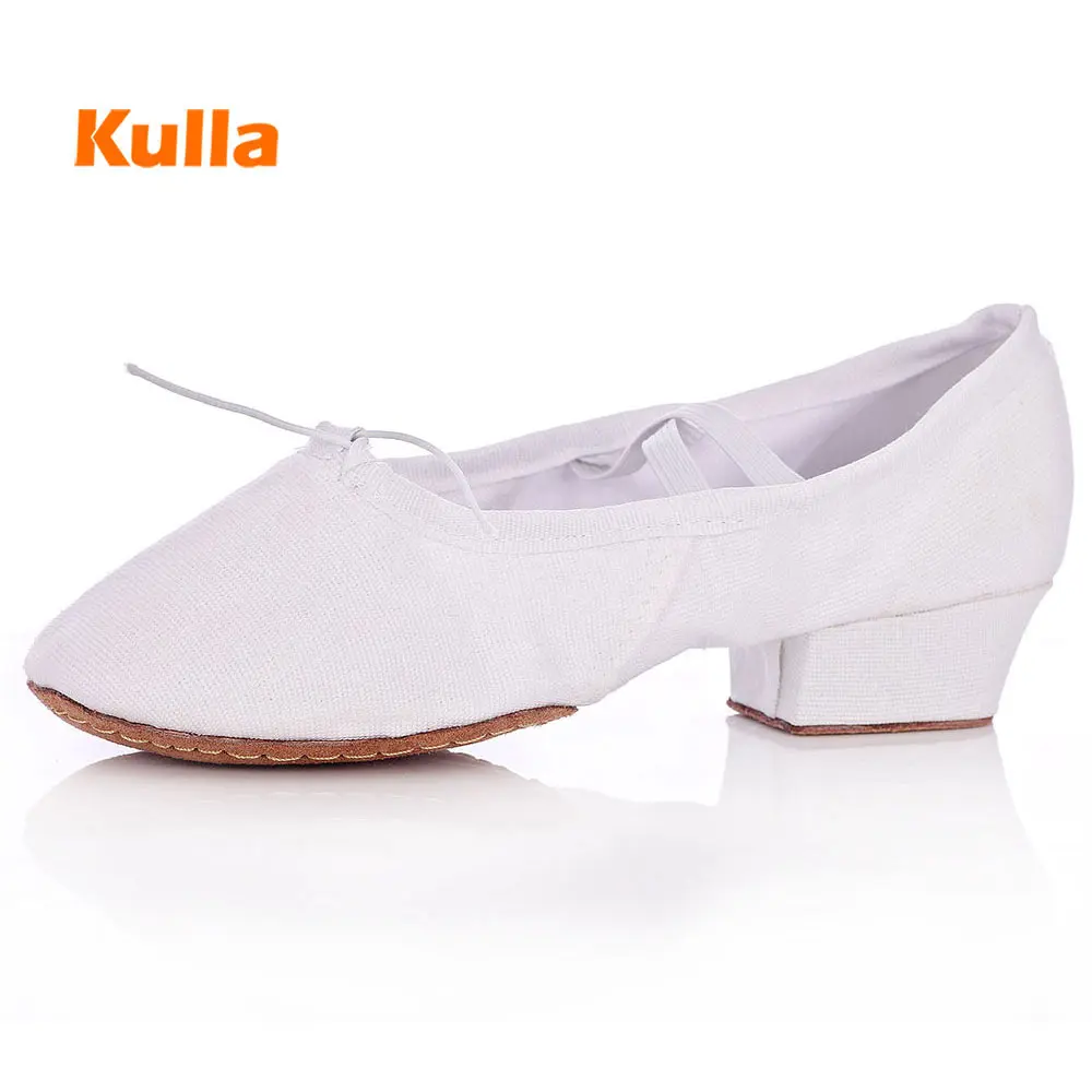 Women Ballet Shoes For Dancing Children's Jazz Latin Dance Shoes Canvas Low Heel Kid's Slippers Ballroom Tango Salsa Shoe Female