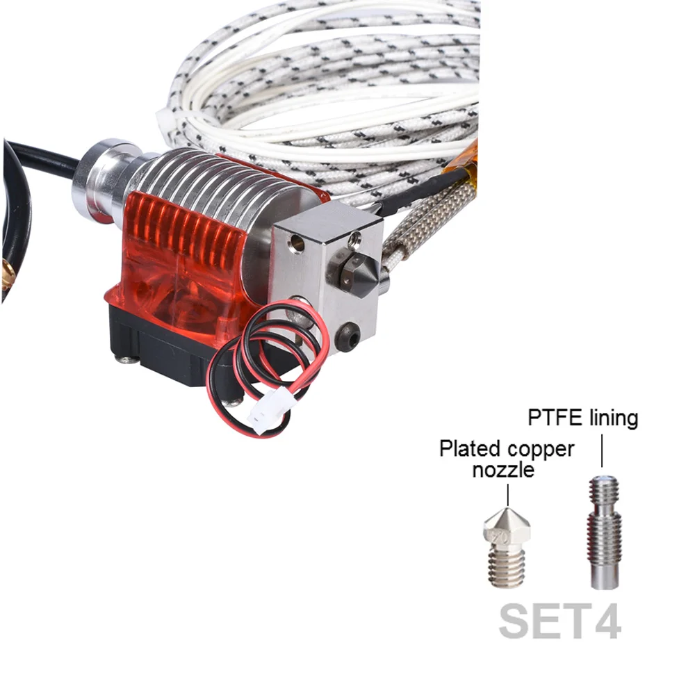 SET 4 Высококачественный V6 J-head комплект экструдера с охлаждающим вентилятором высокая температура обновления 3d принтер части для 3D-принтера - Цвет: SET 4