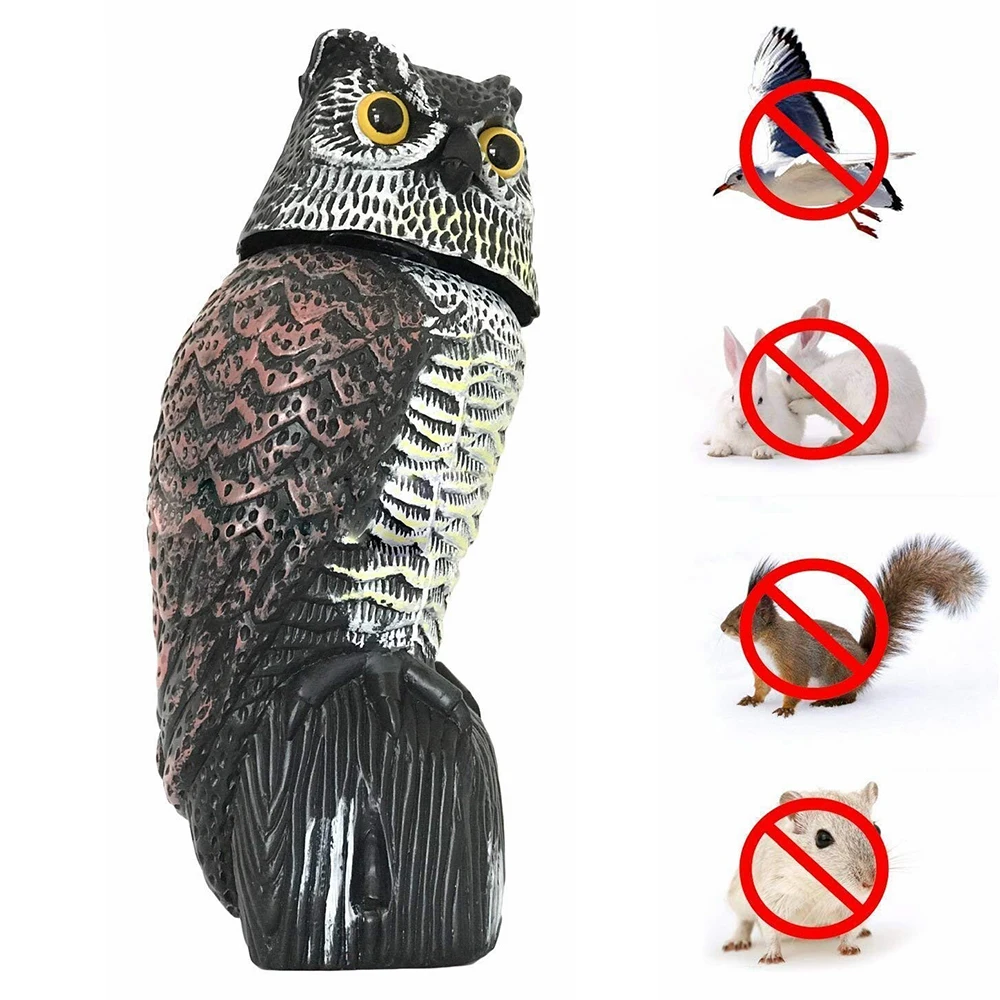 

Realistic Rotating Head Bird Repellent, Bird Pest Control Scarecrow Yard Decoration Repeller Snake Mouse Multicolor
