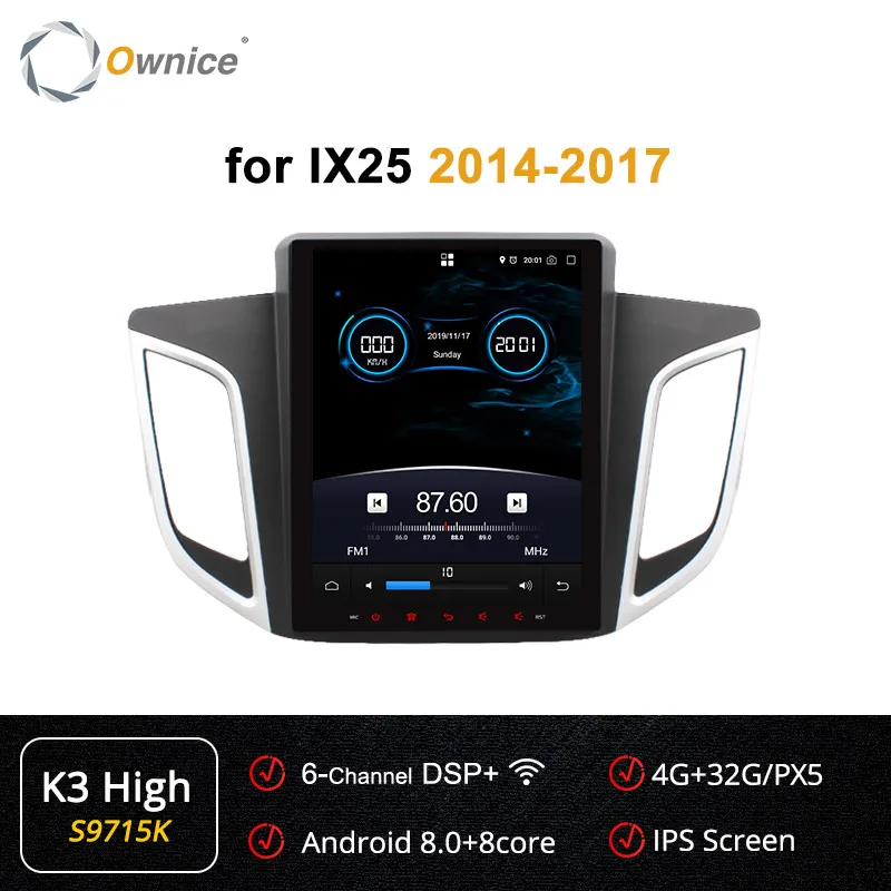 S9715 K3-High Ownice 8 ядерный PX6 Android 9,0 4G LTE K3 K6 автомобильный DVD для hyundai IX25- 64G rom gps Радио Навигация DSP CarPlay - Цвет: S9715 K3-High