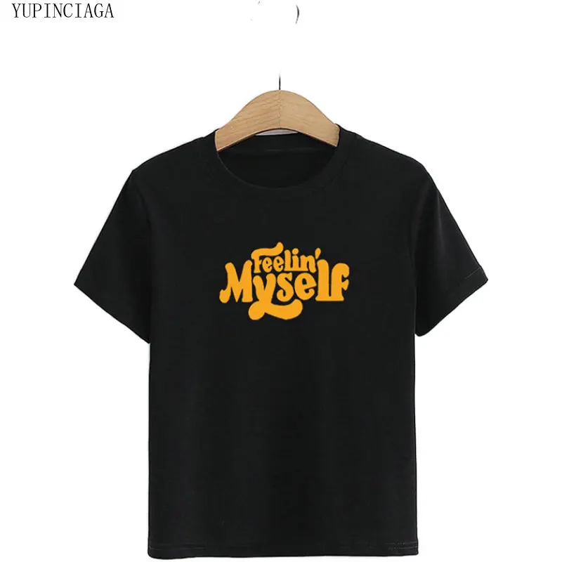 Женская футболка с коротким рукавом круглым вырезом и принтом букв | одежда