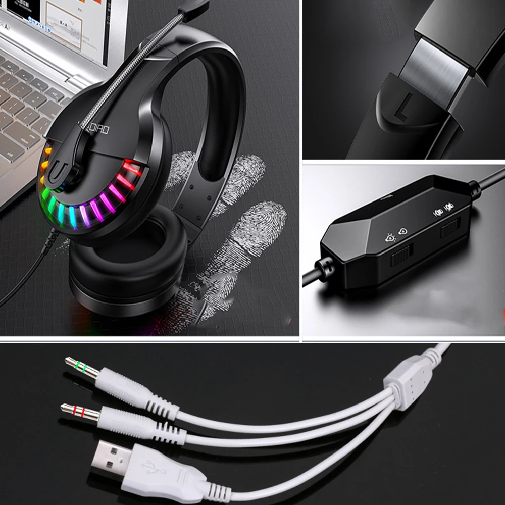 Компьютерная гарнитура Q2 Проводная игровая с пшеничной звуковой картой