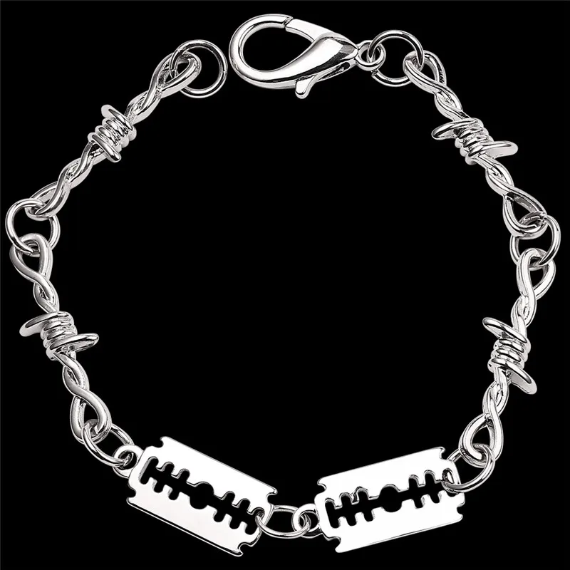SL315 bracelet New Handmade Harajuku Gothic Metal Wind Bamboo Necklace Unisex Punk Pants Chain Wallet Chain Japanese Street Rock Style - Окраска металла: SL315 bracelet