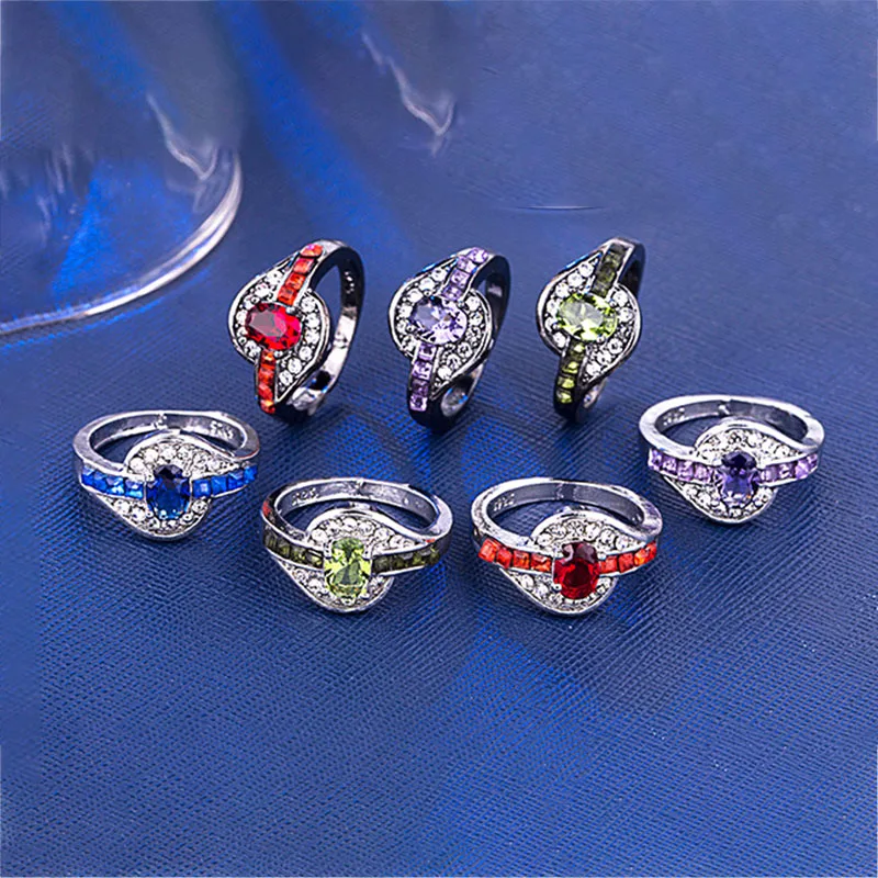 Красивое ретро черно-Золотое фиолетовое/красное/зеленое 8 цветов CZ обручальное