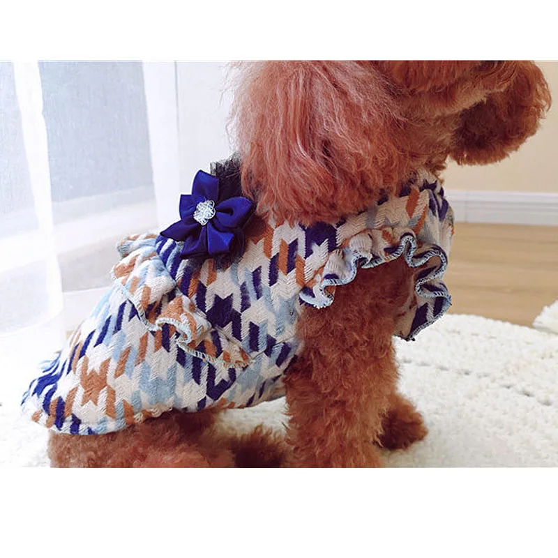 Утолщенная теплая одежда для собак платье домашних животных пальто маленьких
