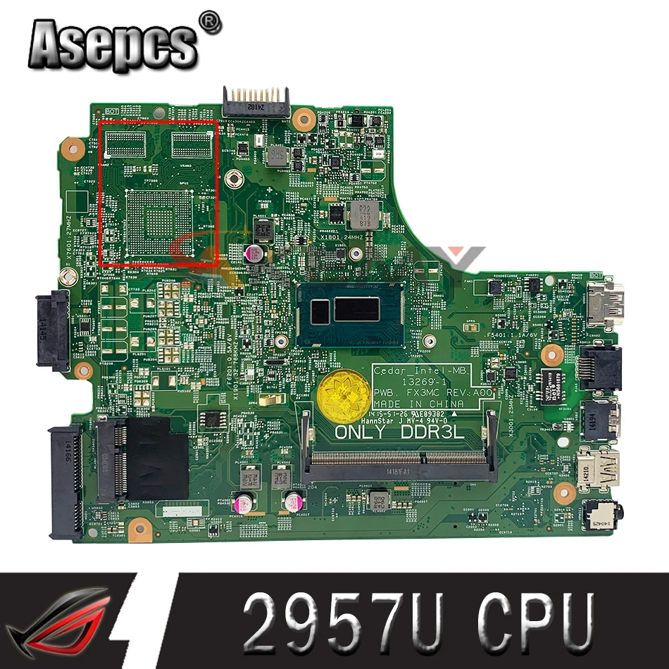 

Akemy для DELL 3542 материнская плата для ноутбуков Intel Celeron 2957U Процессор 1,4 ГГц Процессор HRG70 0HRG70 CN-0HRG70 100% тестирование