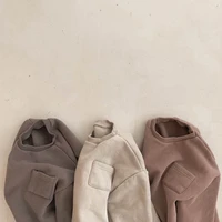 childrens winter clothes new japanese and korean simple loose small pockets men and women baby thin fleece pullover sweate
