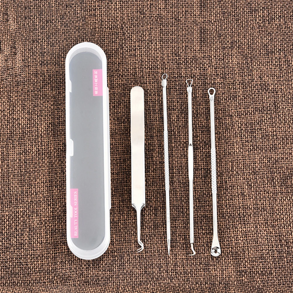 4pcs Set Black Dot Pimple Blackhead Remover Tool Needles For Squeezing Acne Tools Face Cleaning Comedone Extractor Pore Clean