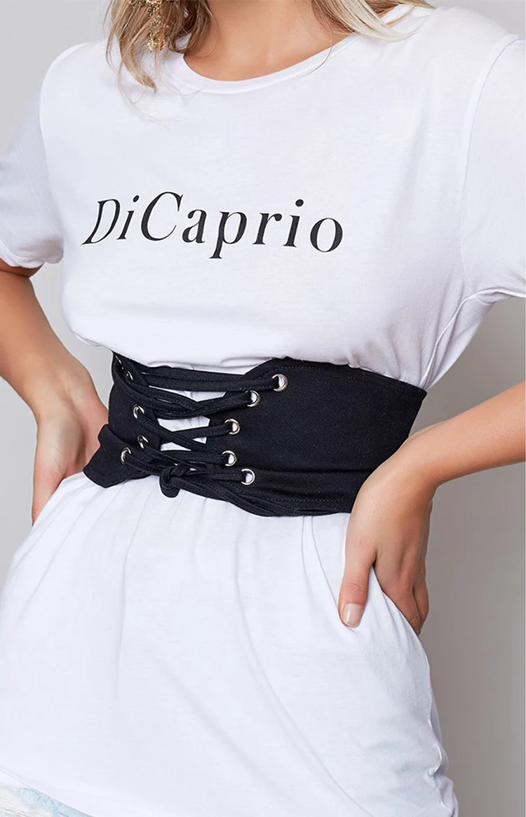 Новинка 2020 Модный женский широкий корсет кружевной пояс с завязкой Женский