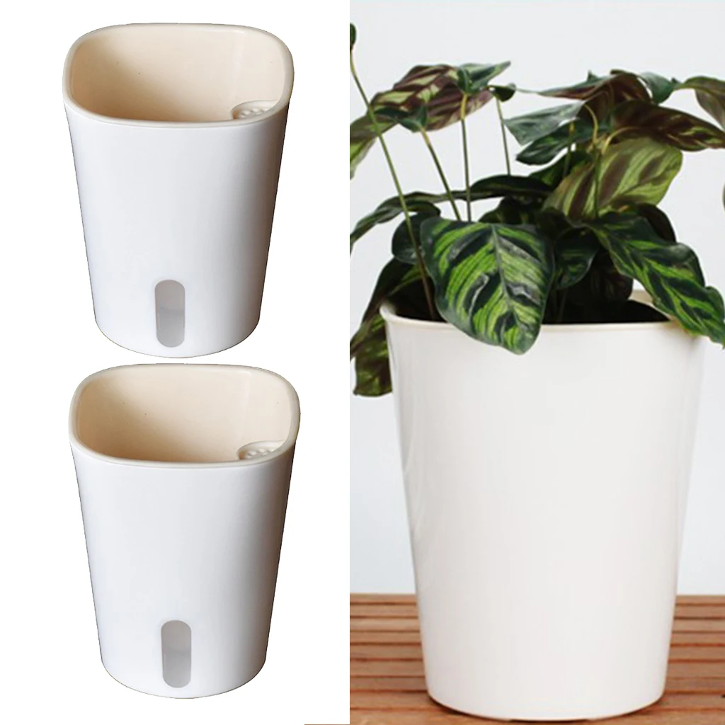 Горшки для самостоятельного полива пластиковые 7 дюймов 2 упаковки | Дом и сад