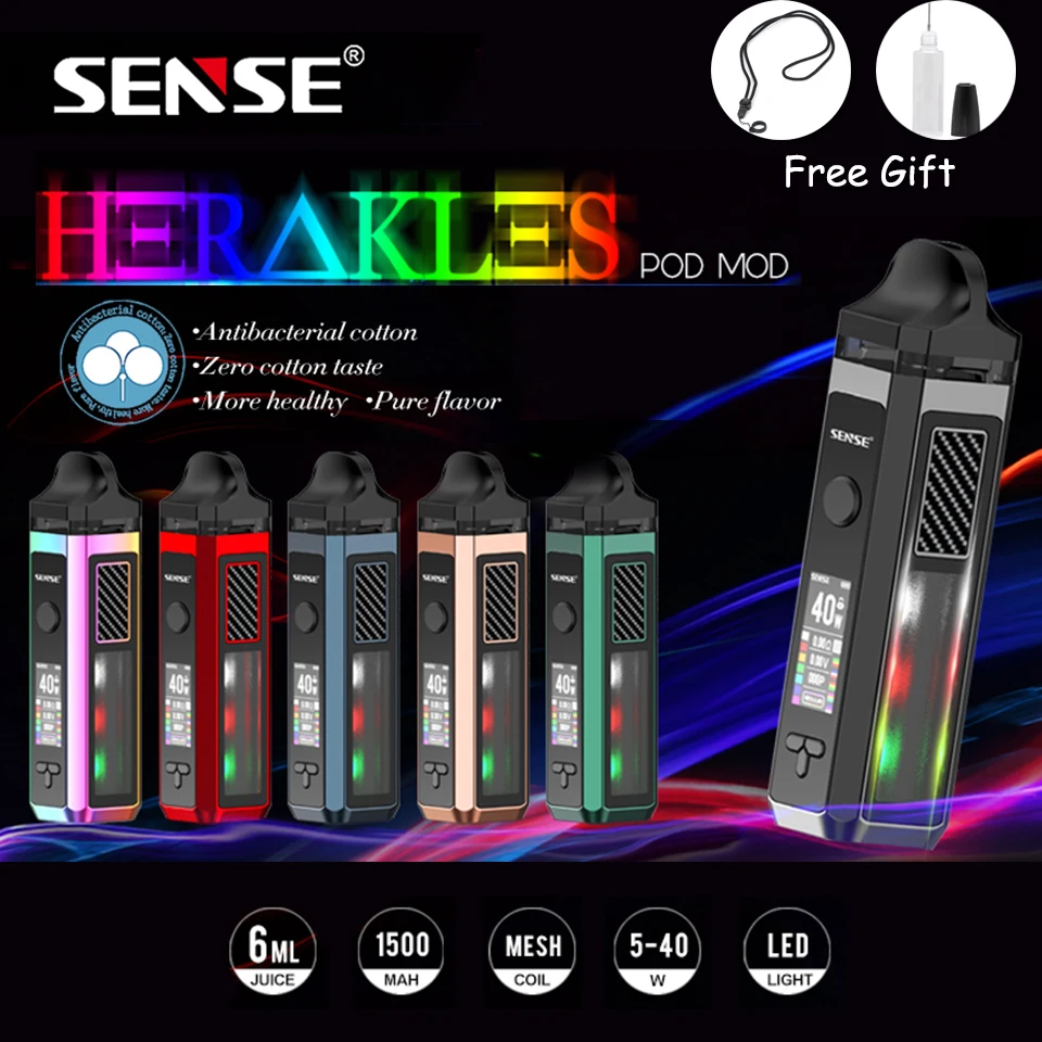 SENSE Herakes комплект Vape ручка Встроенный аккумулятор 1500 мАч с 0.4ом сетчатой катушкой 6