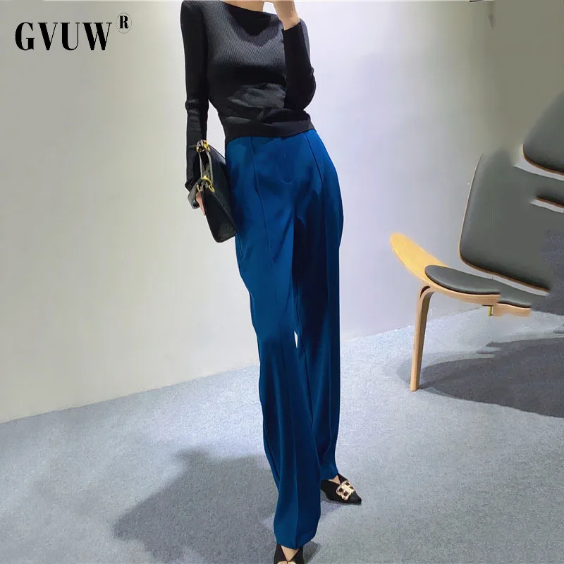 

GVUW Suit Pants Women's Summer 2021 New Straight Tube Fall Drop Feeling High Waist Casual Long Wholesale Free Shipping KB2372