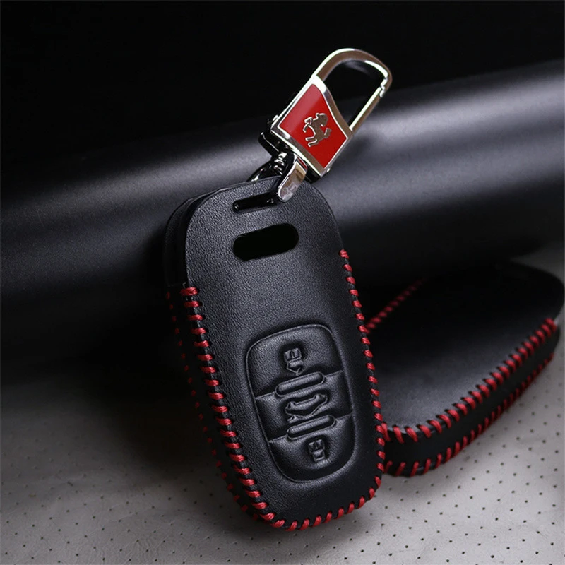 Leather Car Key Case Fob Cover For Audi A1 A3 A4 A5 A6 B6 B7 B8 B9 8P 8V C5 C6 Q5 Q7 4M Q8 TT MK1 Ring Bag Accessories | Автомобили и
