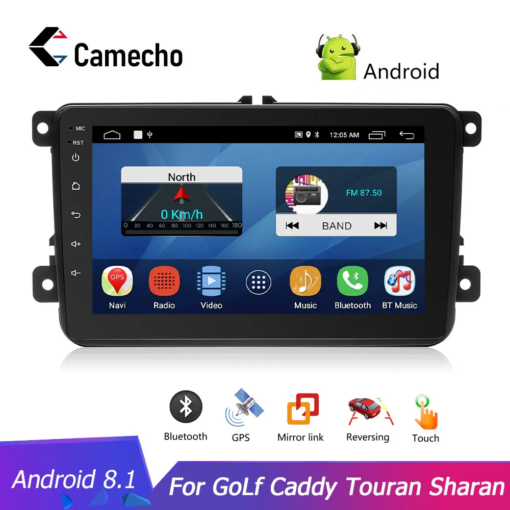 Camecho 2Din Android 8 1 Автомобильный мультимедийный видео плеер Bluetooth Стерео GPS навигация