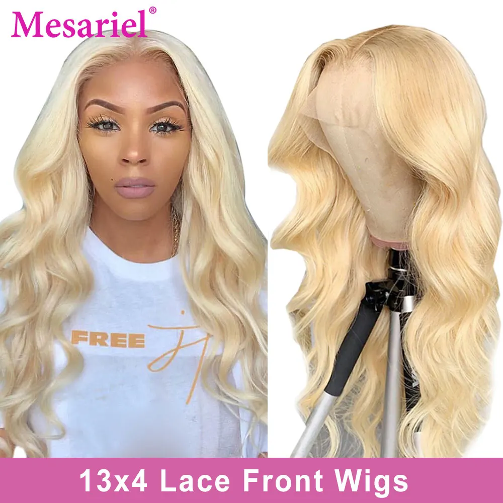 Mesarel 613 блонд кружева передний парик 180% Remy перуанские прямые волосы 13x4 13x6