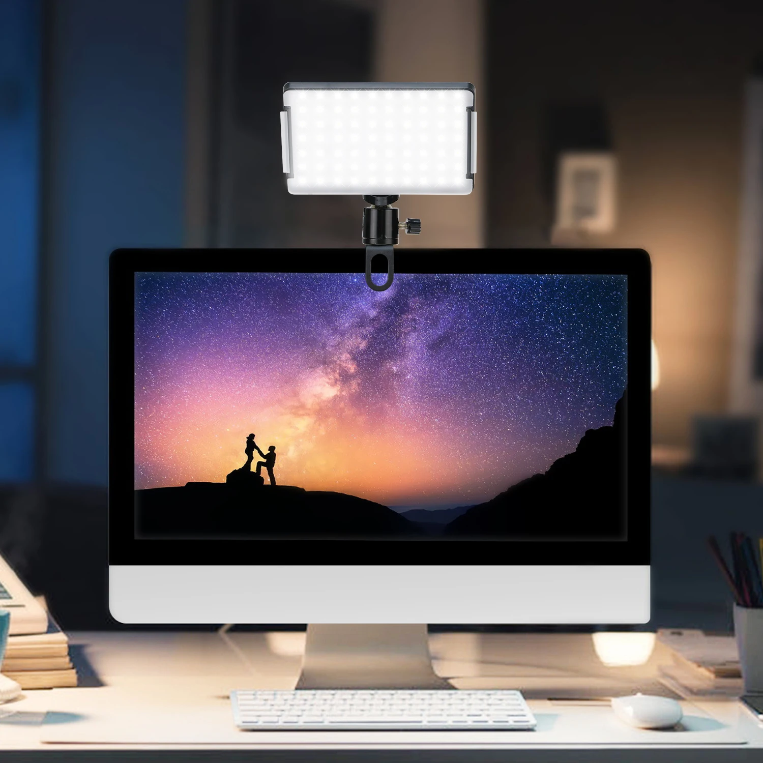 Мини Светодиодная панель для видеосъемки с подставкой и зажимом четыре цвета