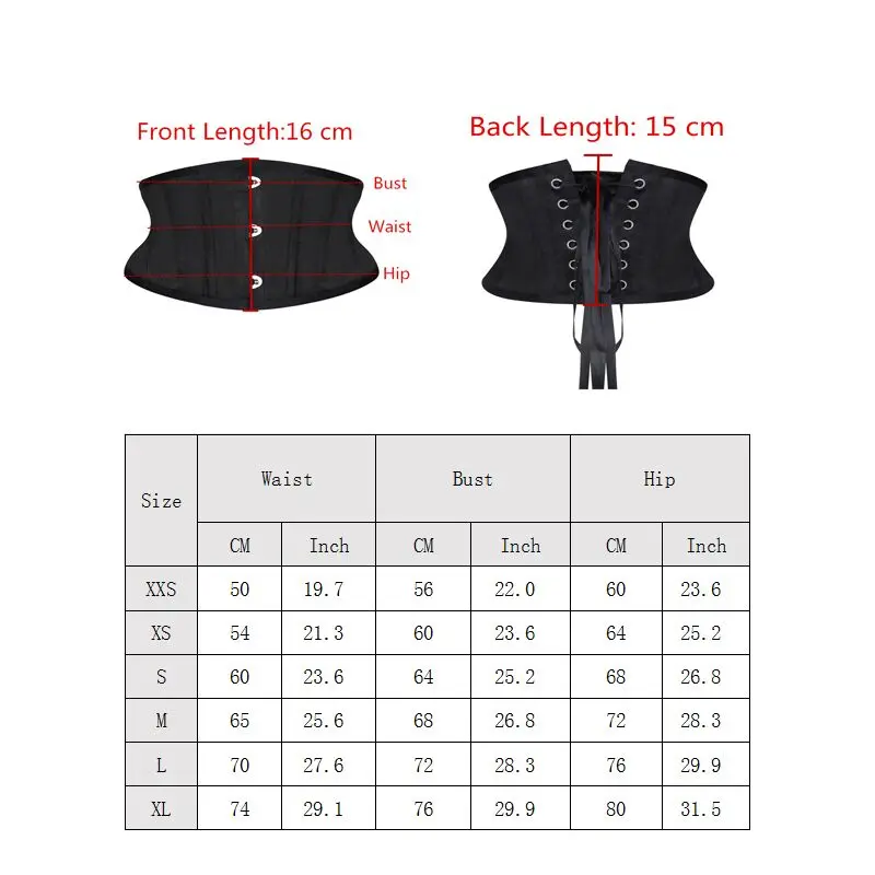 

Waist Trainer Corsets Slimming Shaper Belt Short Torso Satin Underbust Corset Sexy Lace Up Bustiers & Corsets Women
