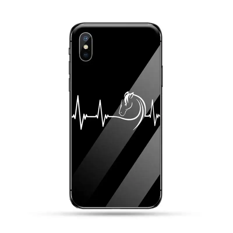 

Horse Pony Horse Heartbeat Phone Case Tempered glass For iphone 5C 6 6S 7 8 plus X XS XR 11 PRO MAX