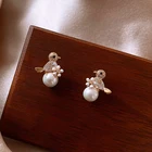 Серьги-гвоздики маленькие с жемчугом женские, изысканные Элегантные украшения для девушек и женщин, стильная бижутерия, хороший подарок