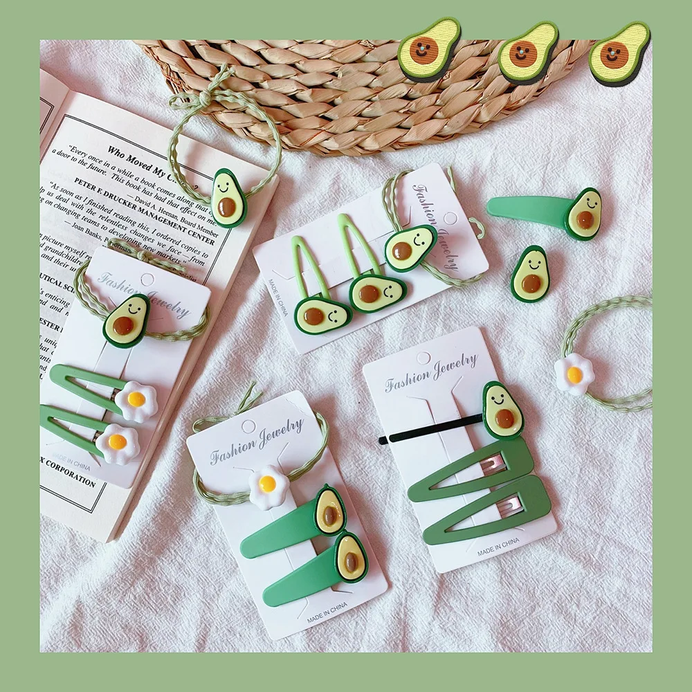 3 шт./компл. &quotРусалка&quot симпатичная Верхняя одежда Зеленый авокадо заколка для