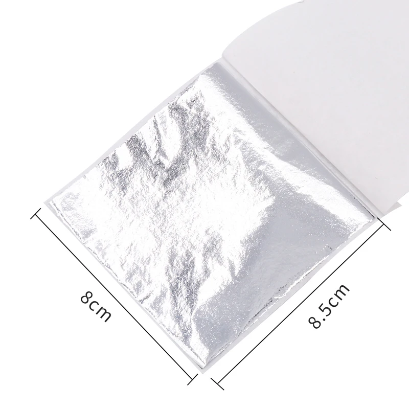 Серебряная Имитация фольги лист серебра листы бумаги 8X8 5 см для позолоченного