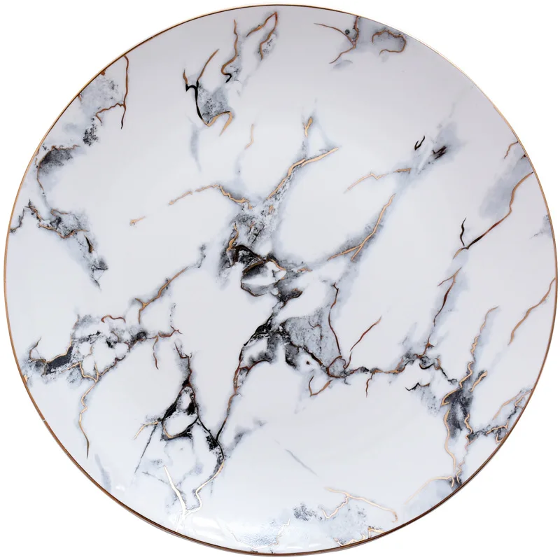 Тарелки в скандинавском стиле креативная чернильная мраморная текстура