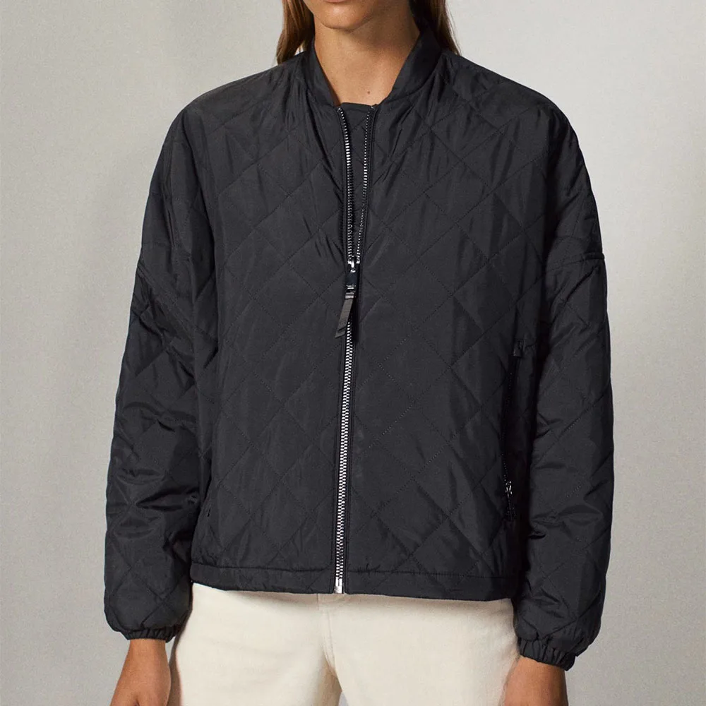 

Женская Стеганая хлопковая Летающая куртка Za, винтажная верхняя одежда на молнии с длинным рукавом, шикарная верхняя одежда, новинка 2021