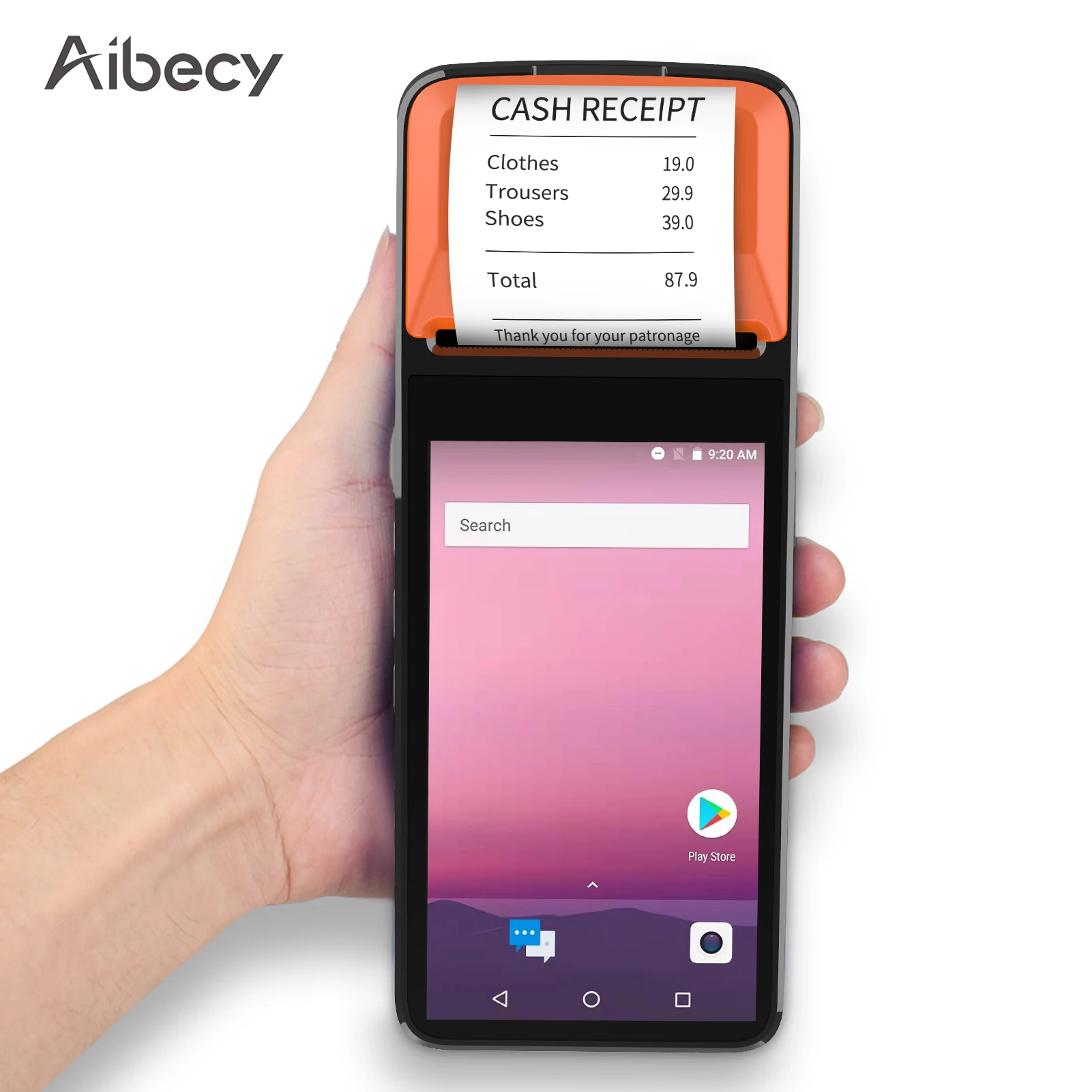 Aibecy Карманный КПК терминал POS чековый принтер 58 мм Android 5 0 портативный 1D 2D сканер