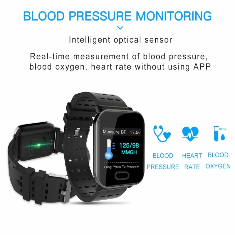 Отличные Смарт часы A6 для мужчин и женщин монитор сердечного ритма спортивный