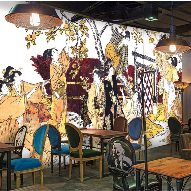 Япония Ukiyo-e люди выбор хурмы Этническая роспись обои 3D японская кухня суши