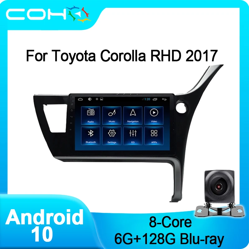 

COHO для Toyota Corolla Auris RHD 2017 радио автомобильный стерео Мультимедийный плеер стерео приемник Android 10,0 Восьмиядерный 6 + 128G