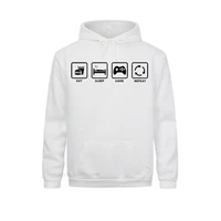 brand clothing eat sleep game repeat gamer geek computer funny women sweater men cotton long sleeve hoodie top camiseta