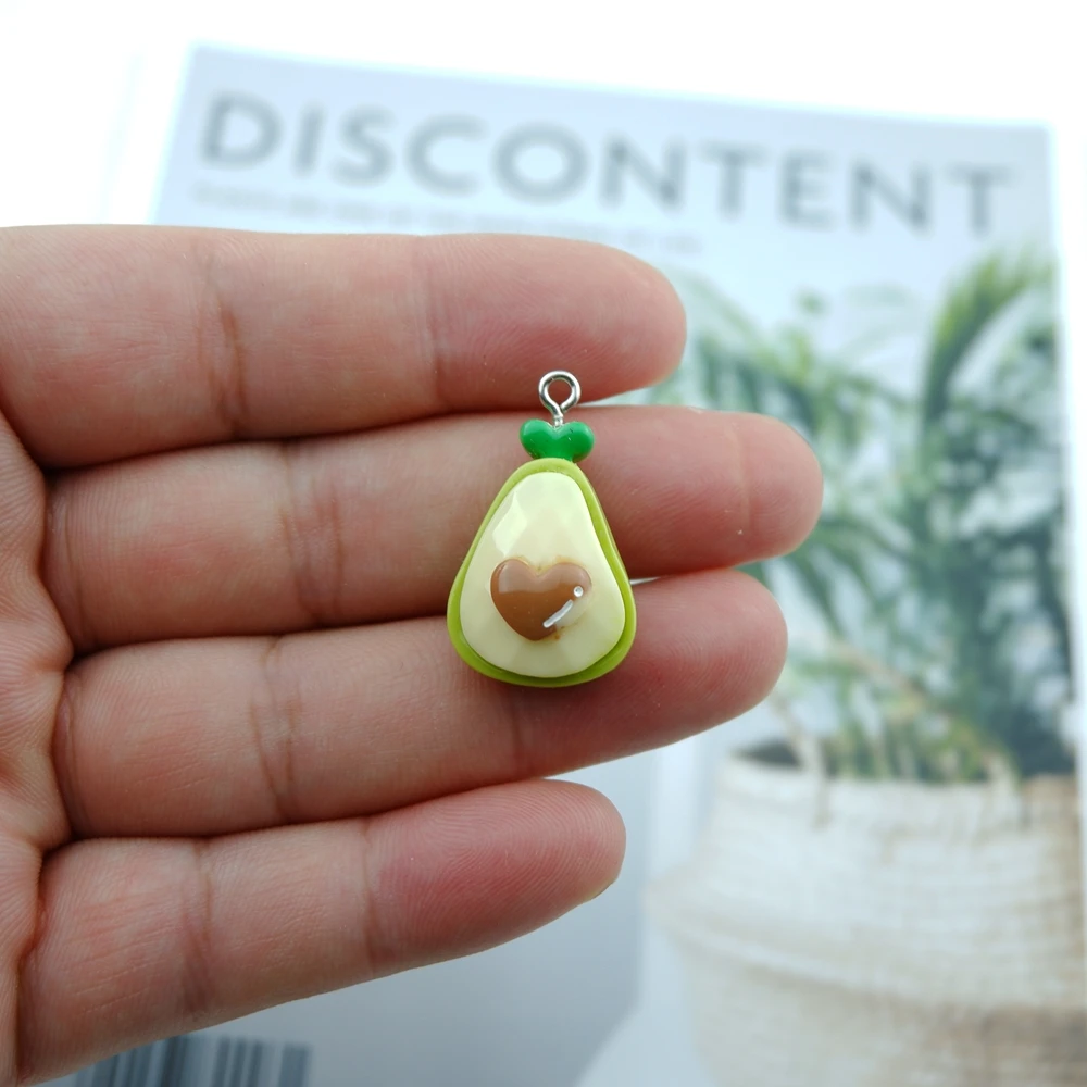 10pcs/Pack Fruit Pear Grape Cherry Pineapple Resin Earring Charms for Bracelet Pendant Jewelry Findings Phone Making - купить по