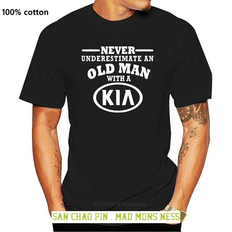 

KIA Motors Never Underestimate an Old Man Mens T Shirt Size S - 5XL Black Summer Men'S fashion Tee,Comfortable t shirt