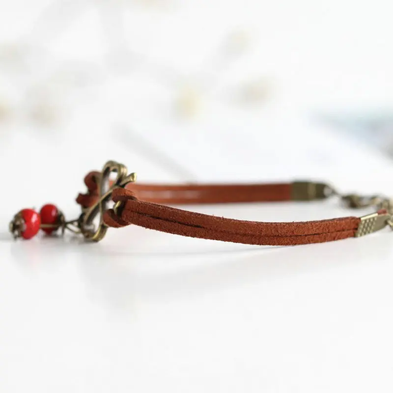 C002 бигбинг ювелирные изделия модный керамический Клевер вишня Шарм браслет