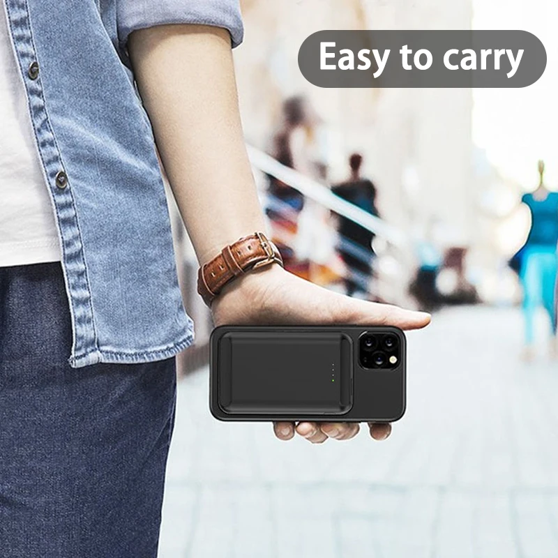 

For iphone 12 Magnetic Ultra-thin Power Bank Wireless Portable Charger 5000mAh Powerbank Auxiliary Battery For iphone 12 Series