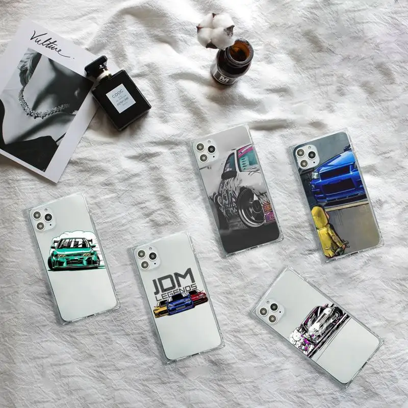 

JDM japanese car Custom Phone Case Transparent for iPhone 7 8 11 12 se 2020 mini pro X XS XR MAX Plus