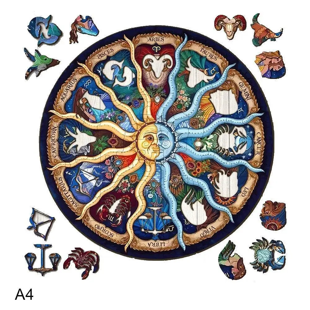 

Wooden Puzzle For Adults Children DIY Mysterious Puzzles Piece Each Animal Is Gift Shaped Puzzle Wooden Christmas Jigsaw I8N2