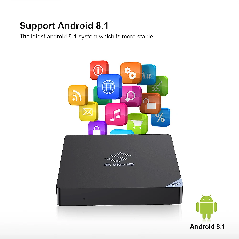 ТВ приставка Beelink S95 Android 8,1 Amlogic S905X2 2,4 ГГц/5,8 ггц Wifi Bt4.0 поддержка 4K медиаплеер H.265 ТВ приставка