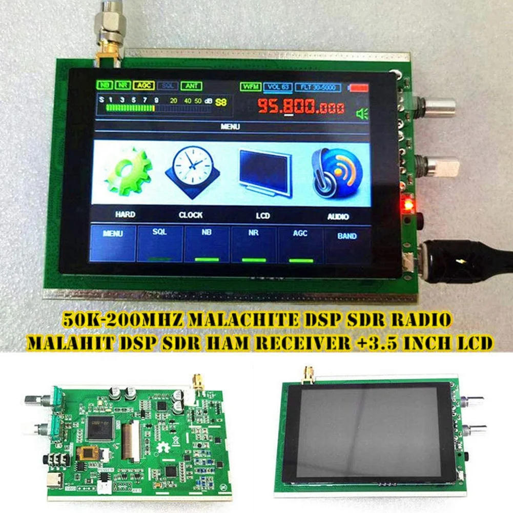 

DSP шумоподавление полный режим Малахит SDR радио Malahit DSP программное обеспечение Радио сенсорный экран 50K-200 МГц приемник темно-зеленый