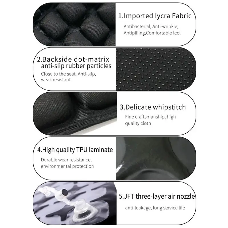 

Motorcycle Seat Cushion Pressure Release Comfortable Electric Car Inflatable Air Pad Decompression Seat Cover Mat