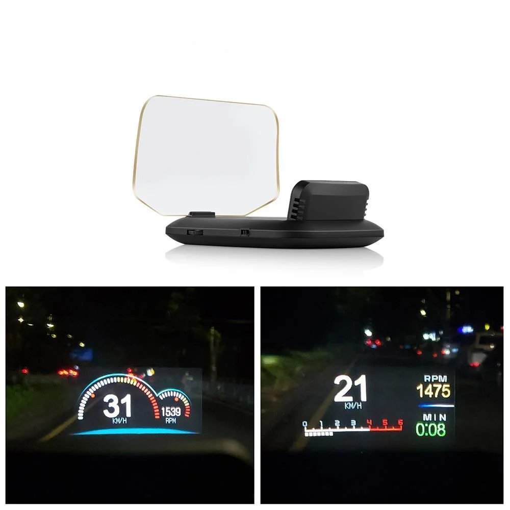 OHANEE C1 зеркало HUD 2020 Новый OBD2 + GPS двойной режим дисплей на голову цифровой миль/ч