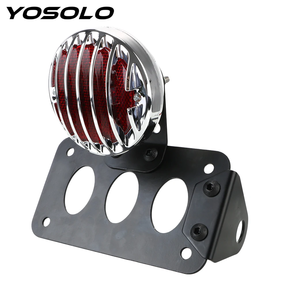 

Кронштейн номерного знака YOSOLO, стоп-сигнал, задний стоп-сигнал, аксессуары для мотоциклов, универсальный задний фонарь с боковым креплением...