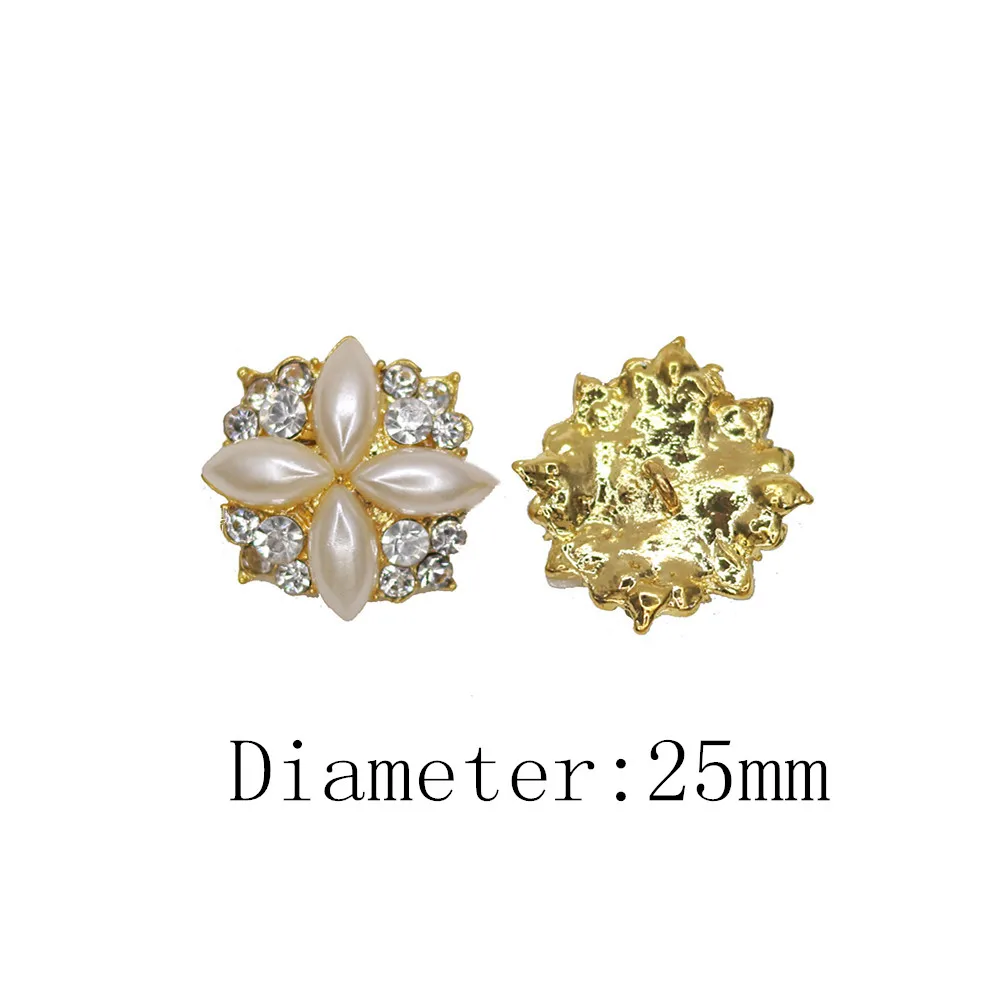 Хорошее качество 25 мм металлические стразы кнопка с свитер украшение пальто