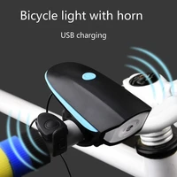 speaker bicycle light front strong usb rear rechargeable 2 in 1 bicycle led light with horn bell ring 120db cycling accessories