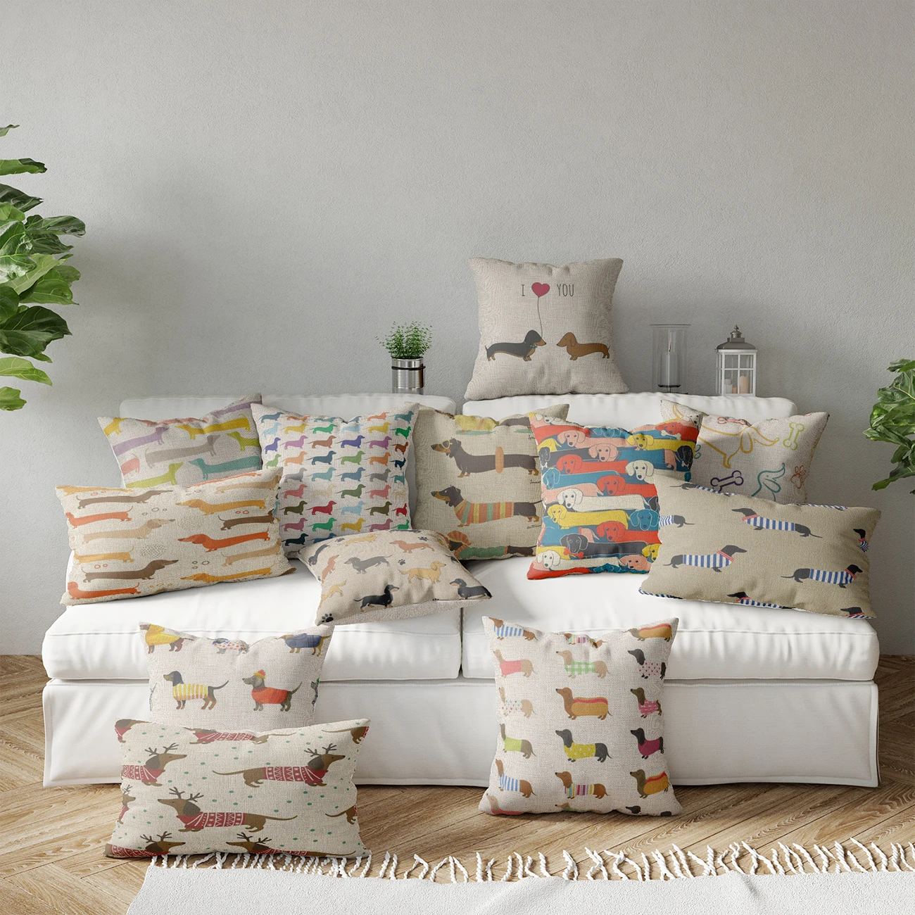 dachshund pillow cover color cute dogs home decoration 40x40 45x45 for living room chair personalized gifts linen cushion cover free global shipping